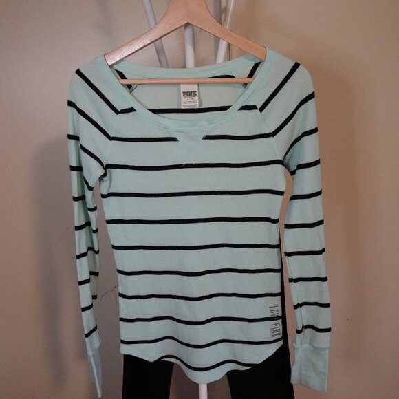 Victoria Secret PINK Striped Mint Thermal Size Small - Picture 5 of 5